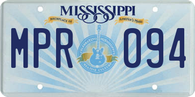MS license plate MPR094