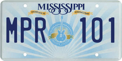 MS license plate MPR101