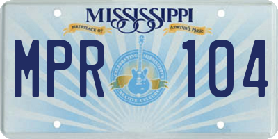 MS license plate MPR104