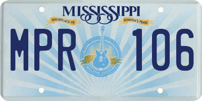MS license plate MPR106