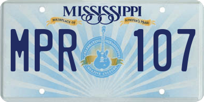 MS license plate MPR107
