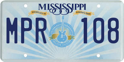 MS license plate MPR108