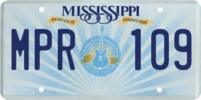 MS license plate MPR109