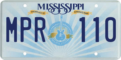 MS license plate MPR110