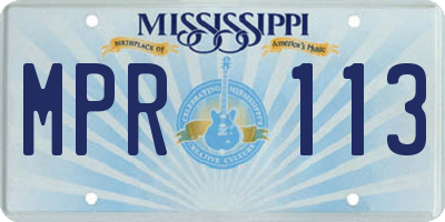 MS license plate MPR113