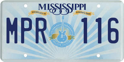 MS license plate MPR116