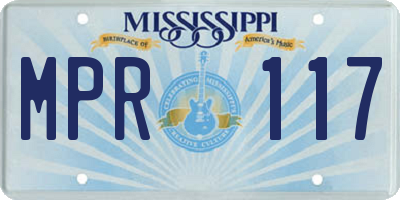 MS license plate MPR117