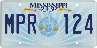 MS license plate MPR124