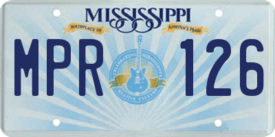 MS license plate MPR126