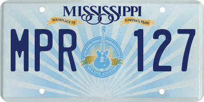 MS license plate MPR127