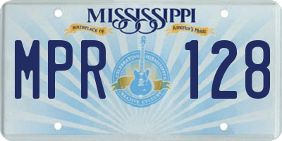 MS license plate MPR128