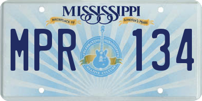 MS license plate MPR134