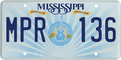 MS license plate MPR136
