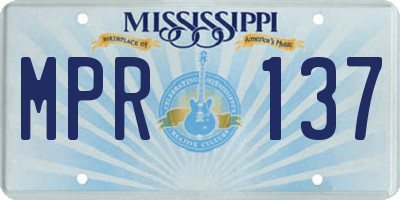 MS license plate MPR137