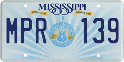 MS license plate MPR139