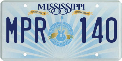 MS license plate MPR140
