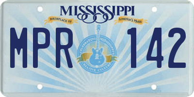 MS license plate MPR142