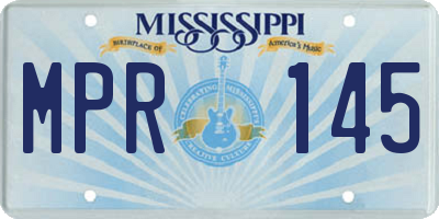 MS license plate MPR145