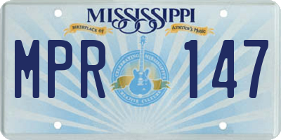 MS license plate MPR147