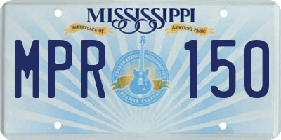 MS license plate MPR150