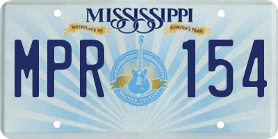 MS license plate MPR154