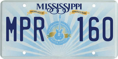 MS license plate MPR160