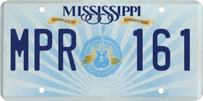 MS license plate MPR161