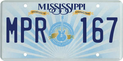 MS license plate MPR167