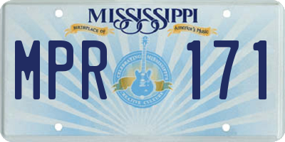 MS license plate MPR171