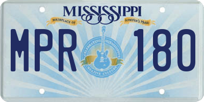 MS license plate MPR180