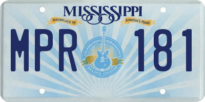 MS license plate MPR181