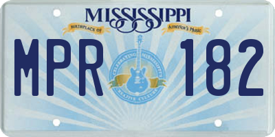 MS license plate MPR182