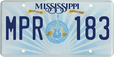 MS license plate MPR183