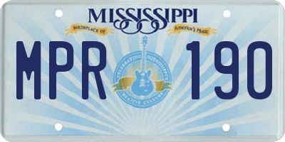 MS license plate MPR190