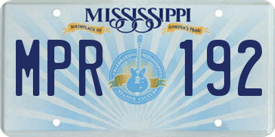MS license plate MPR192