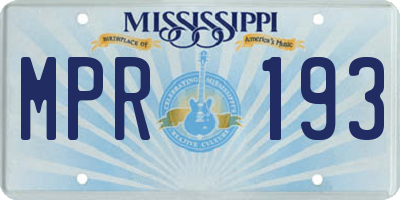 MS license plate MPR193