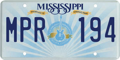 MS license plate MPR194