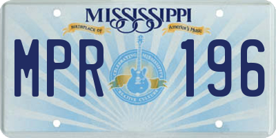 MS license plate MPR196