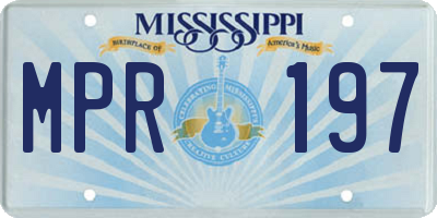 MS license plate MPR197