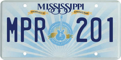 MS license plate MPR201