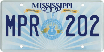 MS license plate MPR202