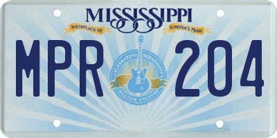 MS license plate MPR204