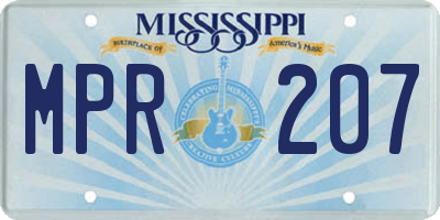 MS license plate MPR207