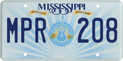MS license plate MPR208