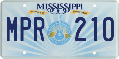 MS license plate MPR210