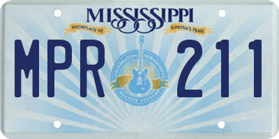 MS license plate MPR211