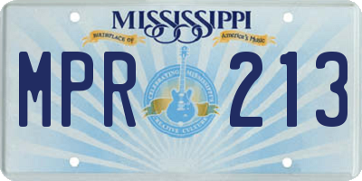 MS license plate MPR213