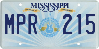 MS license plate MPR215
