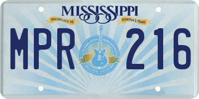MS license plate MPR216