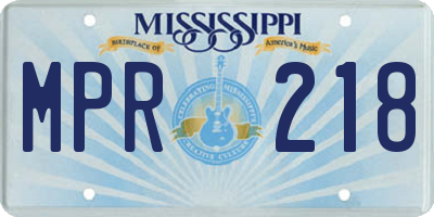 MS license plate MPR218